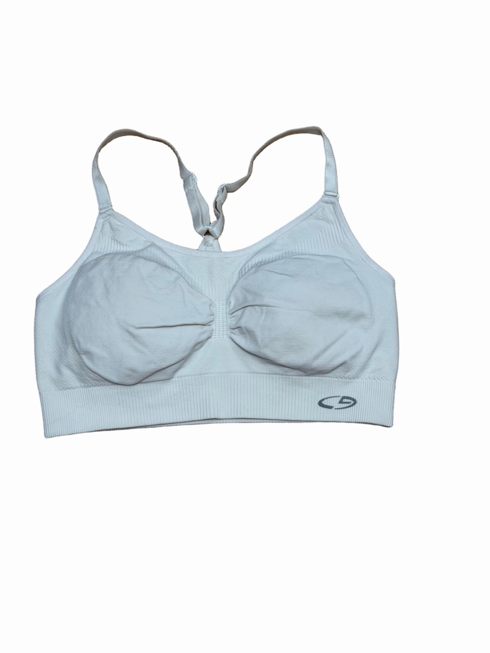 Champion Girls XL TG White Seamless Sports Bra Adjustable Straps Wireless